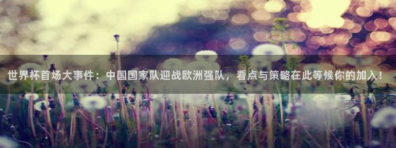 足球杯：世界杯首场大事件：中国国家队迎战欧洲强队，看点与策略在此等候你的加入！